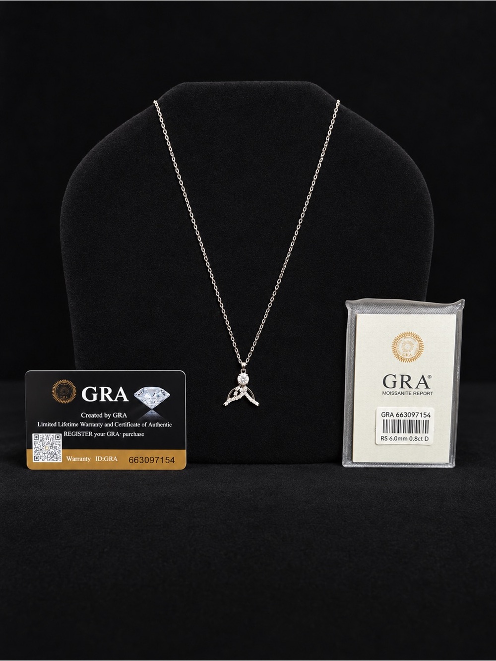 GRA Certified 0.8CT Moissanite Pendant Necklace